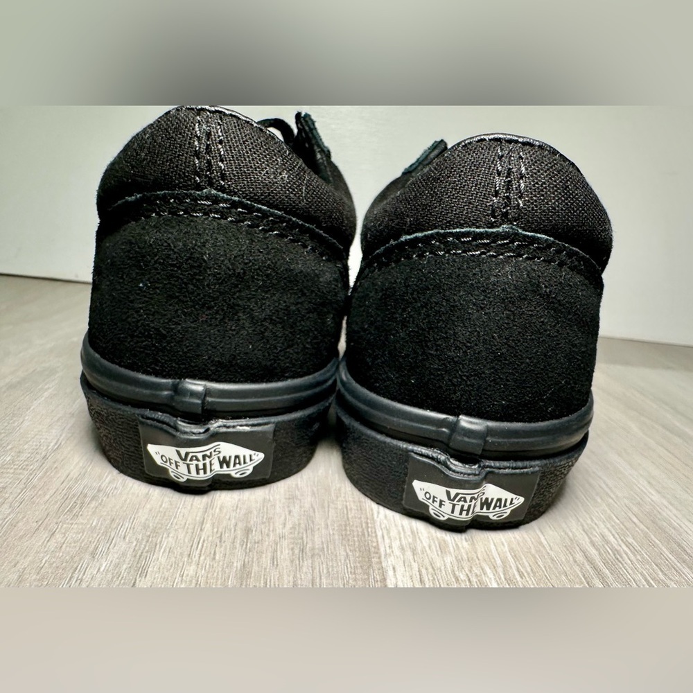 New Unisex kids All Black Old Skool Platform Canvas Suede Walking Shoes US 13.5 - Picture 6 of 10